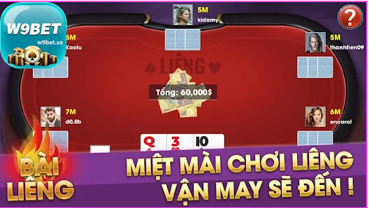 Tính năng đặc biệt của liêng trên w9bet